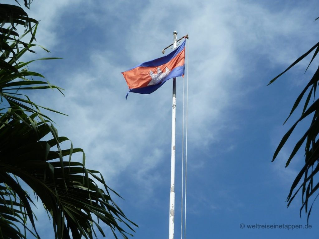 Flagge Kambodscha am Grenzübergang