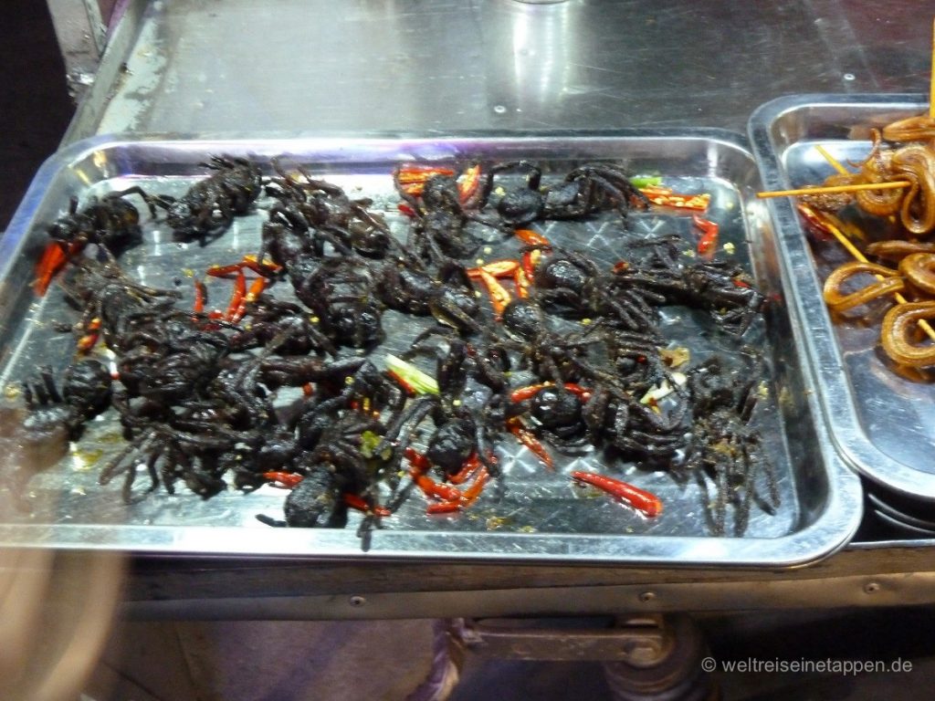 Schlangen und Spinnen Imbiss in Kambodscha