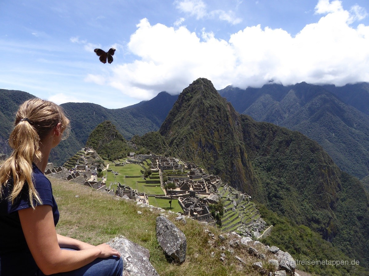 Machu Picchu Foto Ausblick Peru